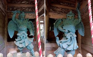 大嶽山那賀都神社髄神門の天狗像