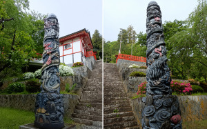 金櫻神社の「昇龍・降龍」の龍神柱