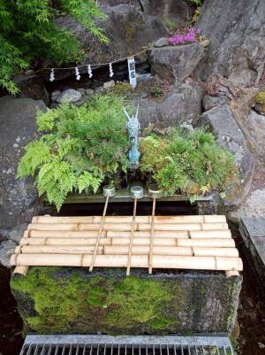 夫婦木神社 姫ノ宮の手水鉢