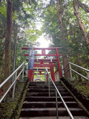 新屋山神社本宮の石段と鳥居